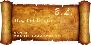 Blay Letícia névjegykártya